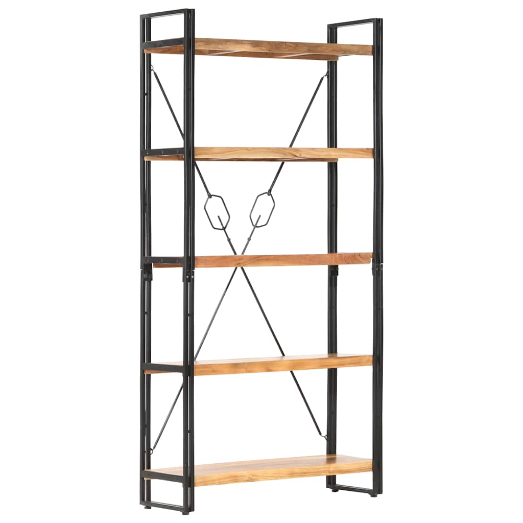 vidaXL 5-Tier Bookcase 90x30x180 cm Solid Acacia Wood