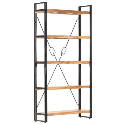 vidaXL 5-Tier Bookcase 90x30x180 cm Solid Acacia Wood