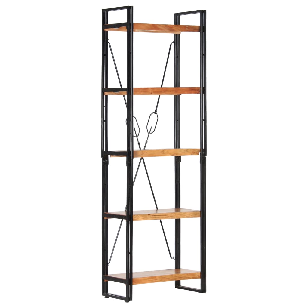 vidaXL 5-Tier Bookcase 60x30x180 cm Solid Acacia Wood