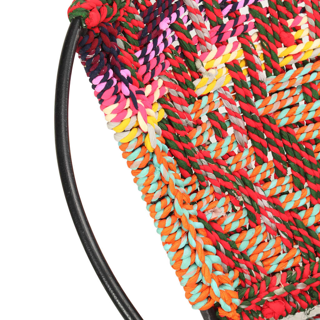286609 vidaXL Circle Chair Multicolours Chindi Fabric