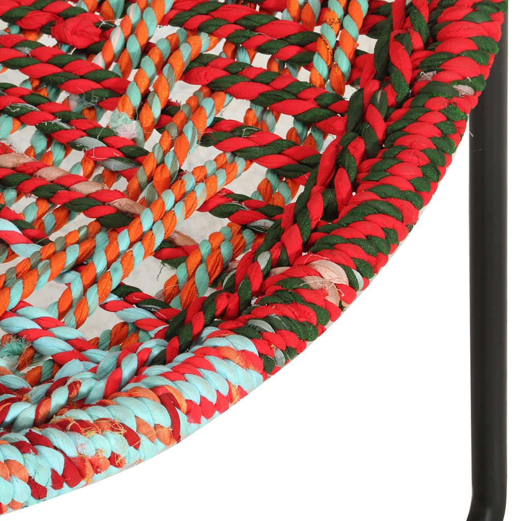 286609 vidaXL Circle Chair Multicolours Chindi Fabric