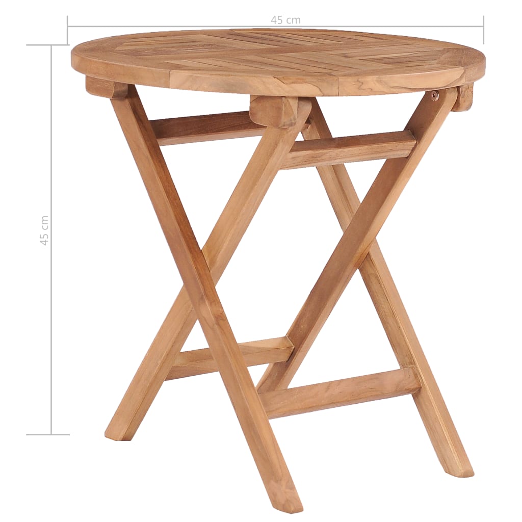 vidaXL Outdoor Table | Natural teak | Solid teak wood | Compact | Foldable