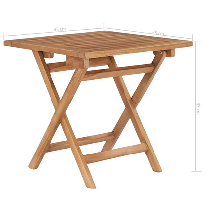 48977 vidaXL Folding Garden Table 45x45x45 cm Solid Teak Wood