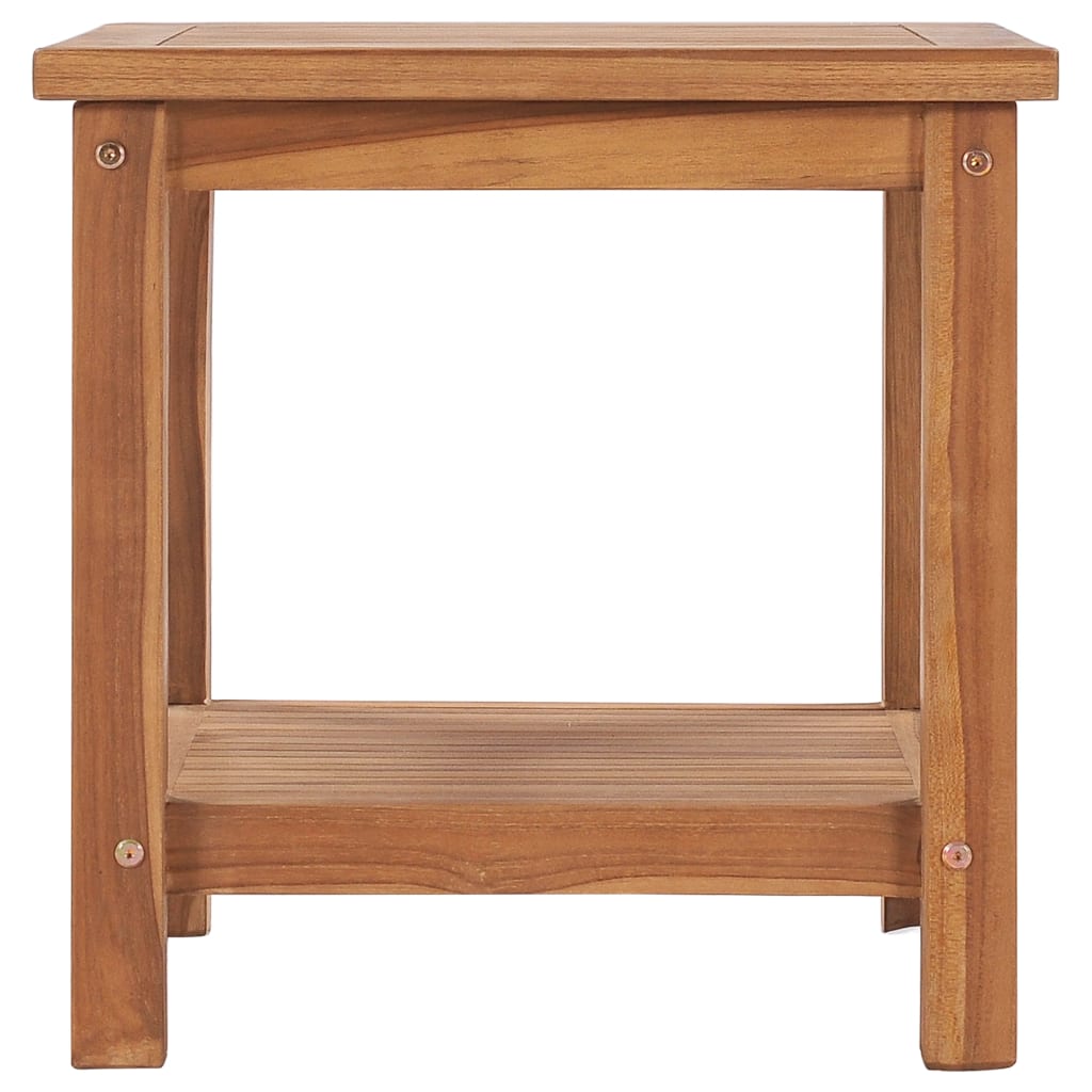 vidaXL Coffee Table | Natural Teak | Solid Teak Wood | 45x45x45 cm | Storage