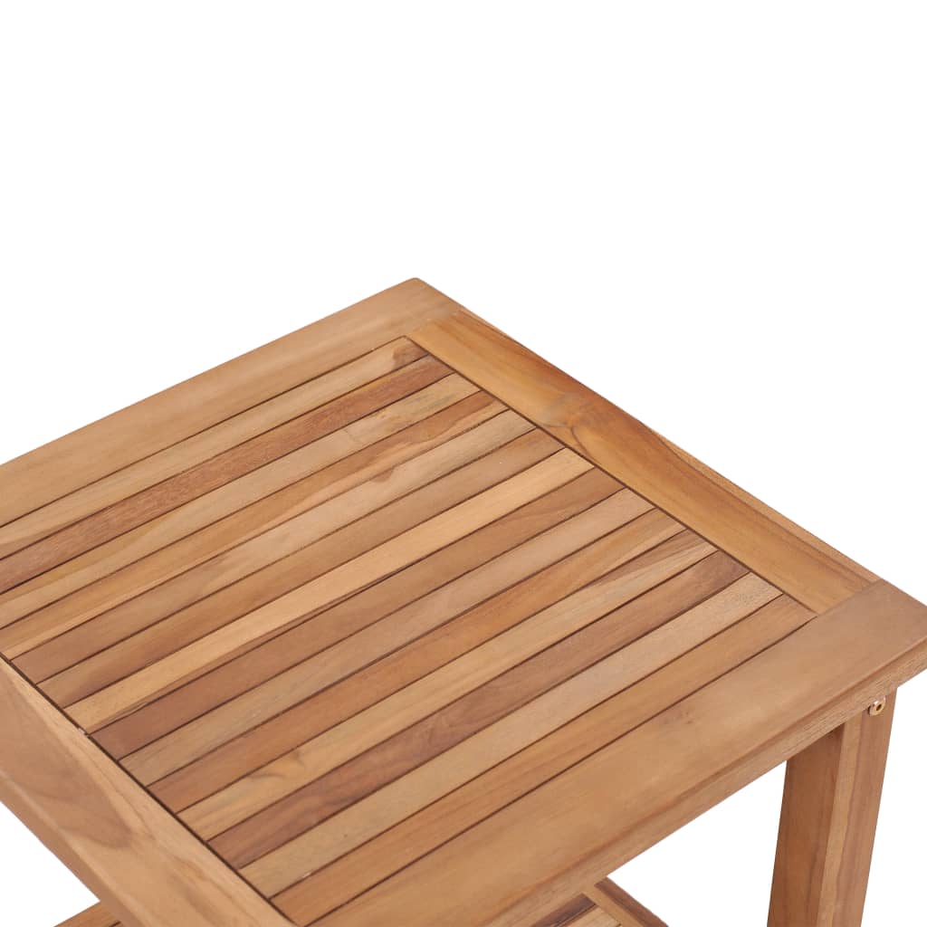 vidaXL Coffee Table | Natural Teak | Solid Teak Wood | 45x45x45 cm | Storage