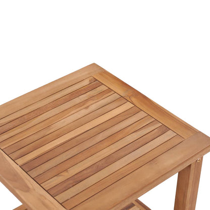 vidaXL Coffee Table | Natural Teak | Solid Teak Wood | 45x45x45 cm | Storage
