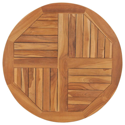 vidaXL Tabletop | Teak | Solid teak wood | Diameter 80 cm, Thickness 2.5 cm