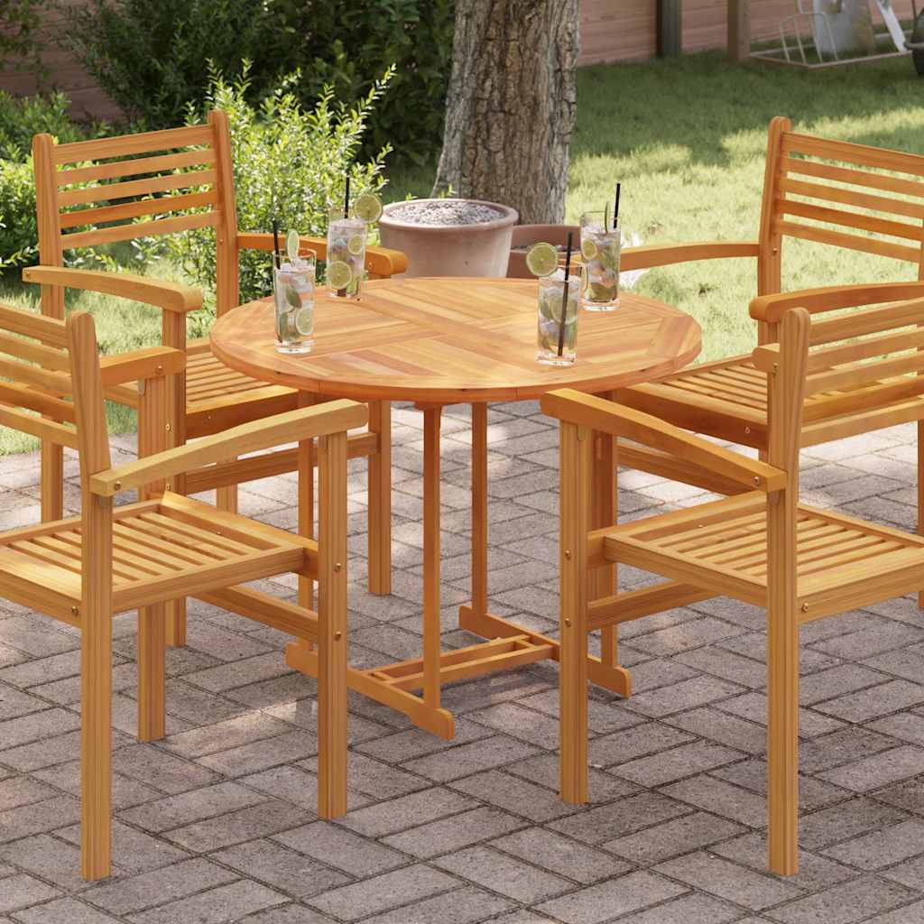 vidaXL Tabletop | Natural Teak | Solid teak wood | 90 cm diameter | Durable
