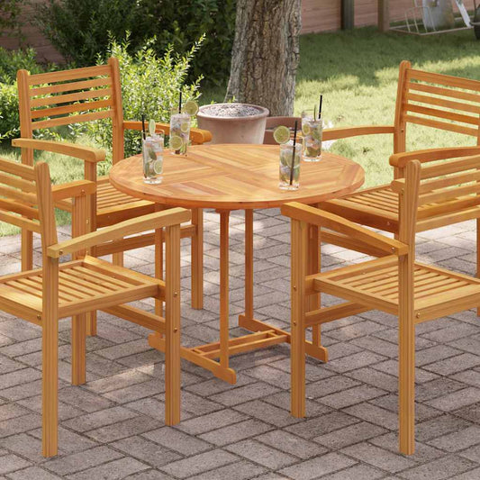 vidaXL Tabletop | Natural Teak | Solid teak wood | 90 cm diameter | Durable