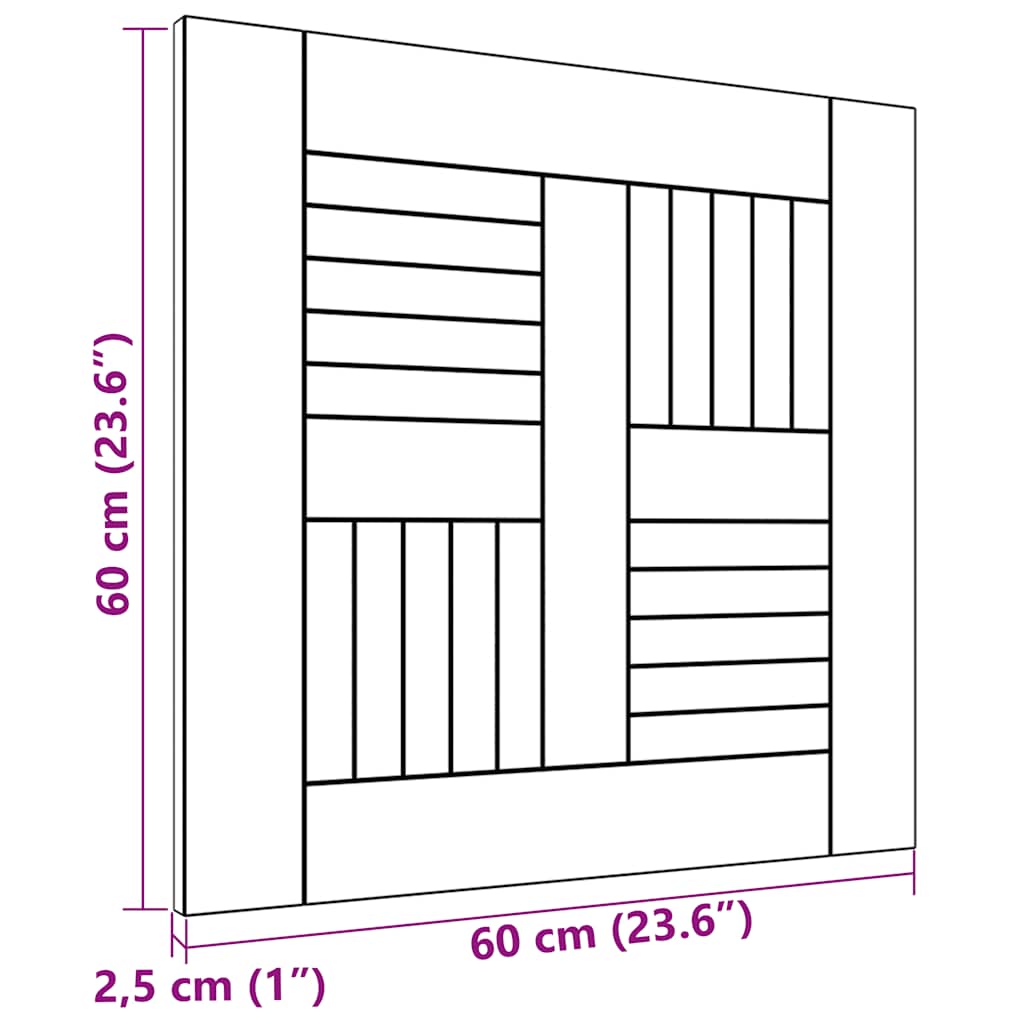 vidaXL Table Top Solid Teak Wood 60x60x2.5 cm