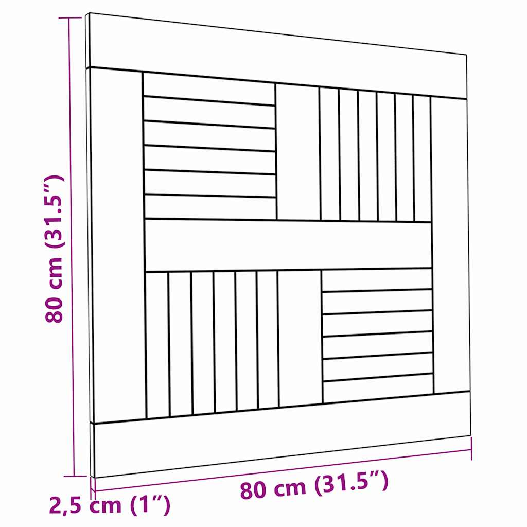 vidaXL Table Top Solid Teak Wood Square 80x80x2.5 cm