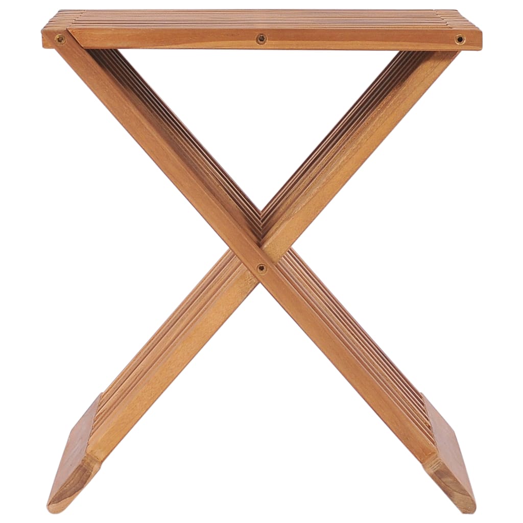 vidaXL Stool | Teak | Solid Teak wood | Medium | Foldable | Folding Stool