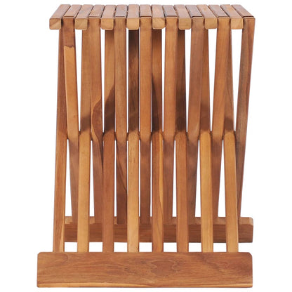 vidaXL Stool | Teak | Solid Teak wood | Medium | Foldable | Folding Stool
