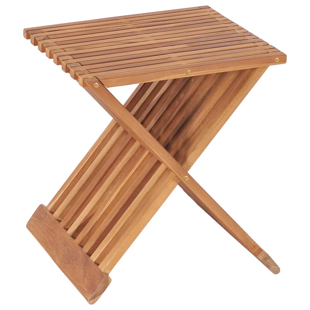 vidaXL Stool | Teak | Solid Teak wood | Medium | Foldable | Folding Stool