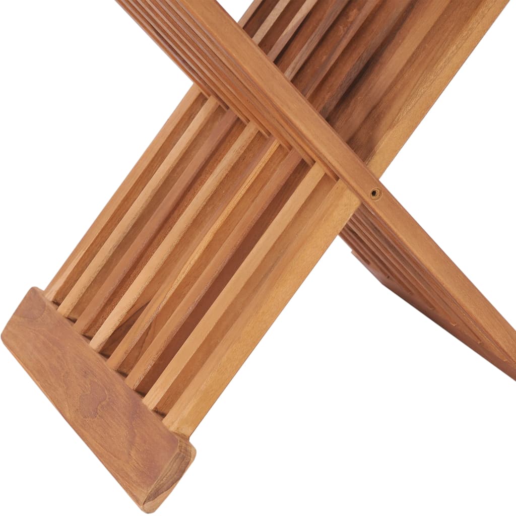 vidaXL Stool | Teak | Solid Teak wood | Medium | Foldable | Folding Stool
