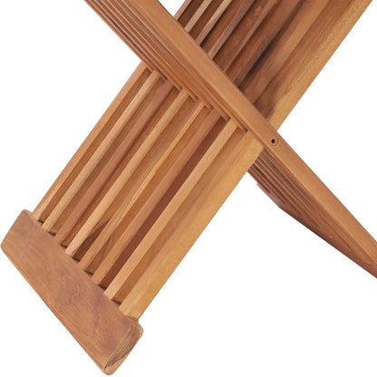 vidaXL Stool | Teak | Solid Teak wood | Medium | Foldable | Folding Stool