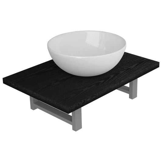 vidaXL Bathroom Furniture Set | Black, White
