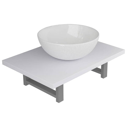 vidaXL Bathroom Furniture Set | White | Engineered wood and ceramic | Medium