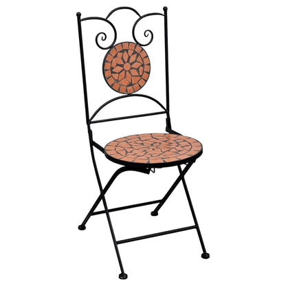vidaXL Mosaic Bistro Set | Terracotta | Powder-coated iron | Medium | Durable