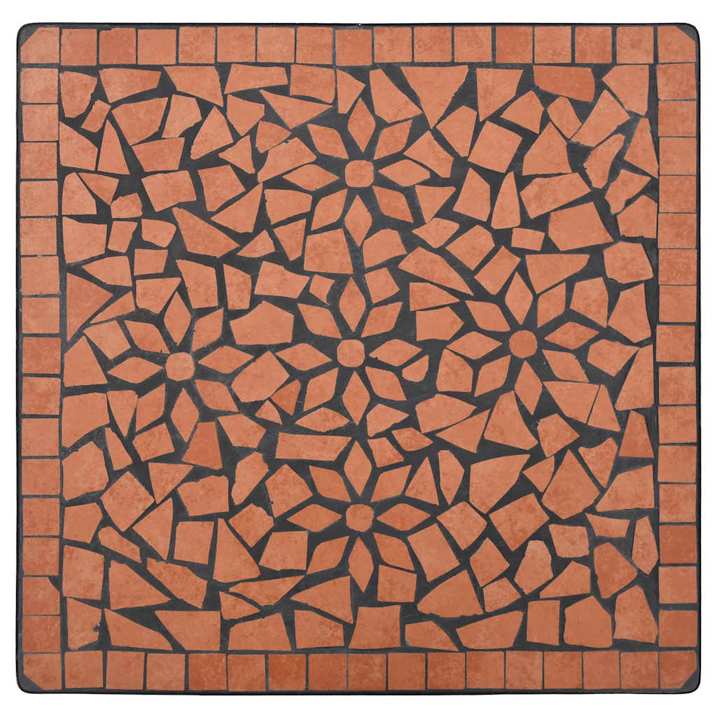 vidaXL Mosaic Bistro Set | Terracotta | Powder-coated iron | Medium | Durable