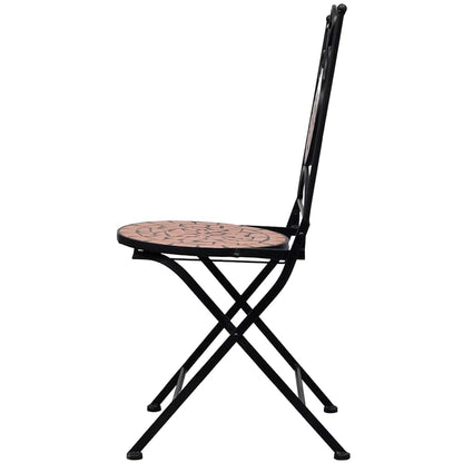 vidaXL Mosaic Bistro Set | Terracotta | Powder-coated iron | Medium | Durable