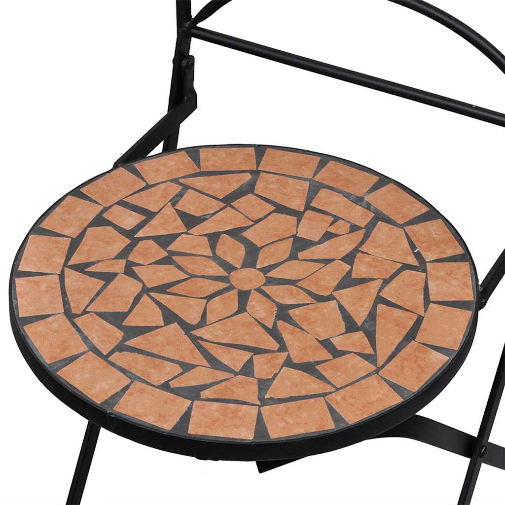 vidaXL Mosaic Bistro Set | Terracotta | Powder-coated iron | Medium | Durable