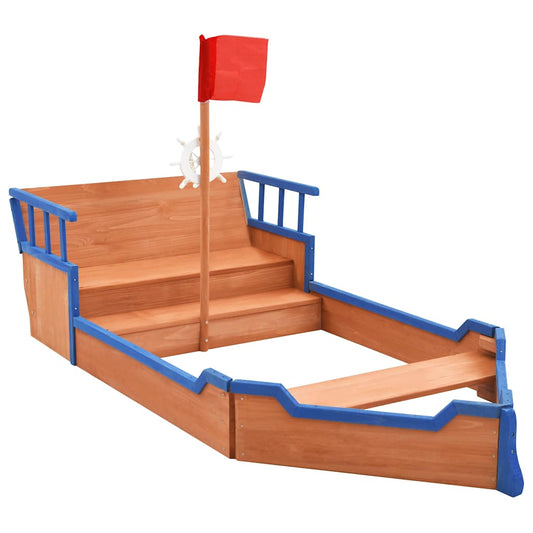 vidaXL Sandbox Pirate Ship Firwood 190x94,5x101 cm