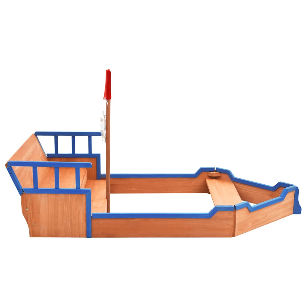 vidaXL Sandbox Pirate Ship Firwood 190x94,5x101 cm