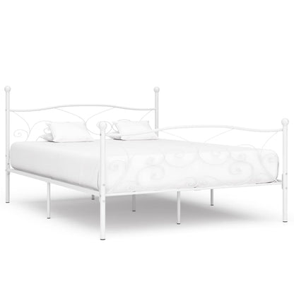vidaXL Bed Frame | White | Metal, Plywood | Super King |  Durable  | Bed Frame