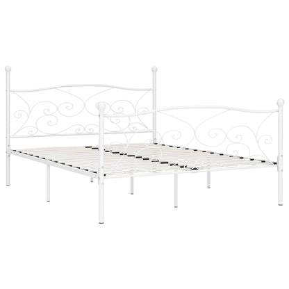 vidaXL Bed Frame | White | Metal, Plywood | Super King |  Durable  | Bed Frame