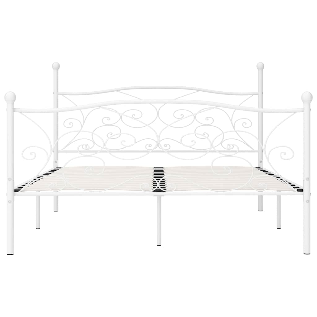 vidaXL Bed Frame | White | Metal, Plywood | Super King |  Durable  | Bed Frame