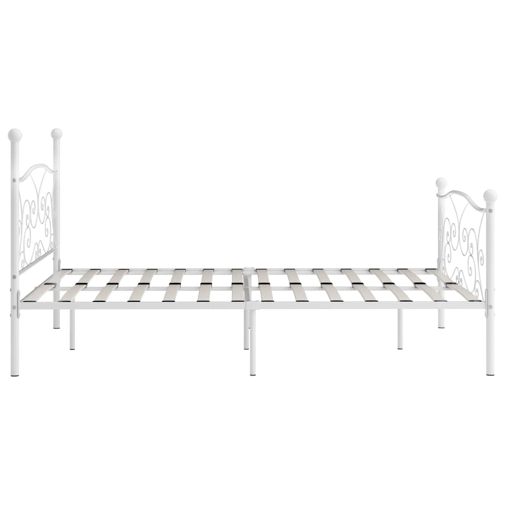 vidaXL Bed Frame | White | Metal, Plywood | Super King |  Durable  | Bed Frame