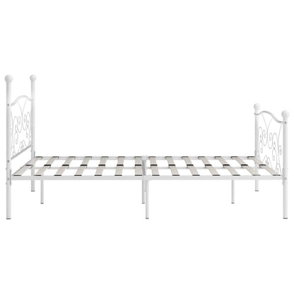vidaXL Bed Frame | White | Metal, Plywood | Super King |  Durable  | Bed Frame