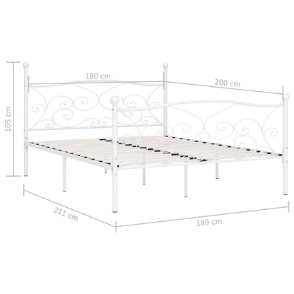 vidaXL Bed Frame | White | Metal, Plywood | Super King |  Durable  | Bed Frame