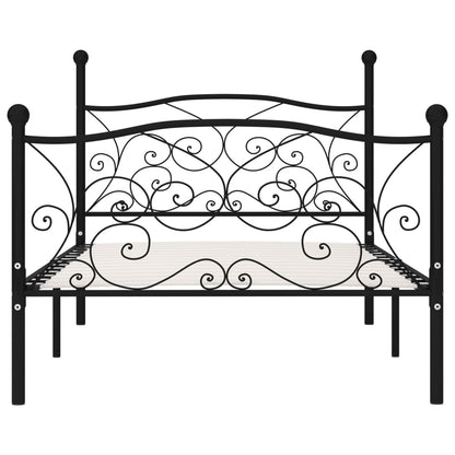 vidaXL Bed Frame | Black | Metal, Plywood | 100x200 cm | Classic/Traditional