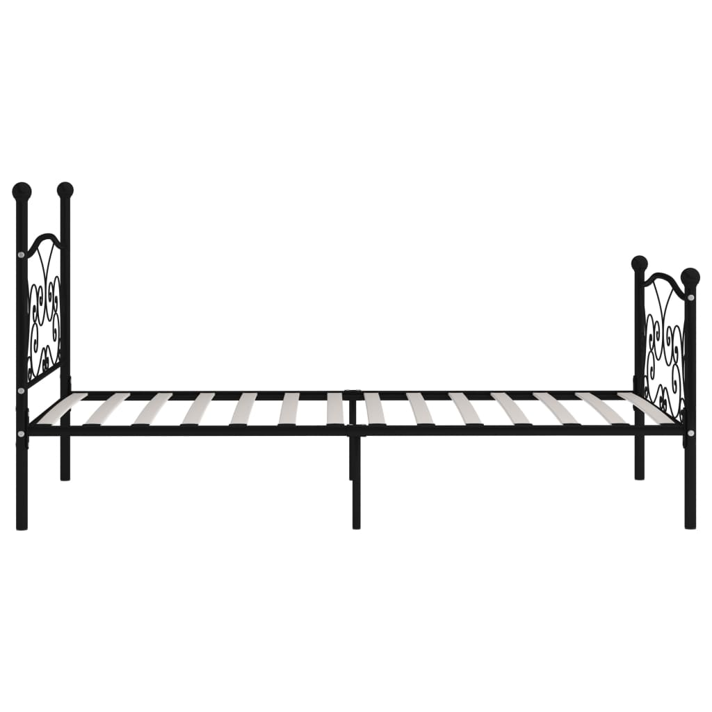vidaXL Bed Frame | Black | Metal, Plywood | 100x200 cm | Classic/Traditional