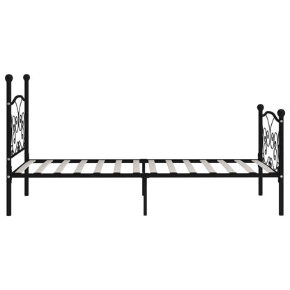 vidaXL Bed Frame | Black | Metal, Plywood | 100x200 cm | Classic/Traditional