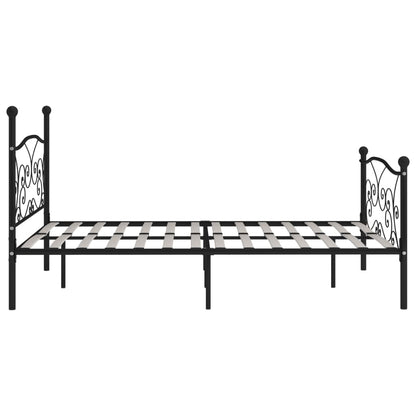 vidaXL Bed Frame without Mattress with Slatted Base Black Metal 180x200 cm Super King