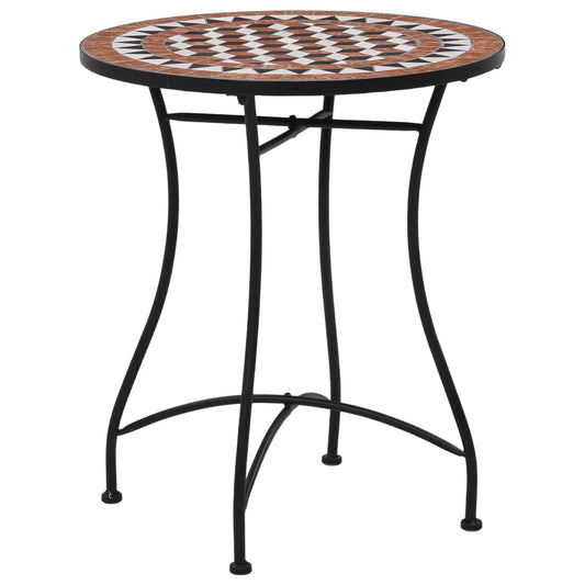 vidaXL Mosaic Bistro Set | Terracotta | Powder-coated iron, ceramic tile