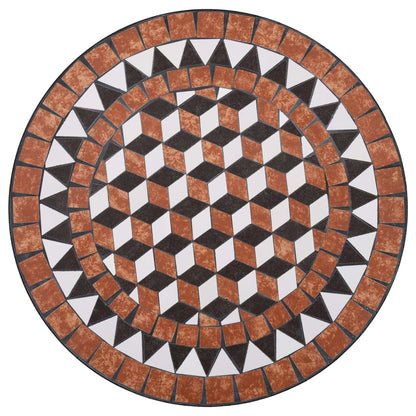 vidaXL Mosaic Bistro Set | Terracotta | Powder-coated iron, ceramic tile