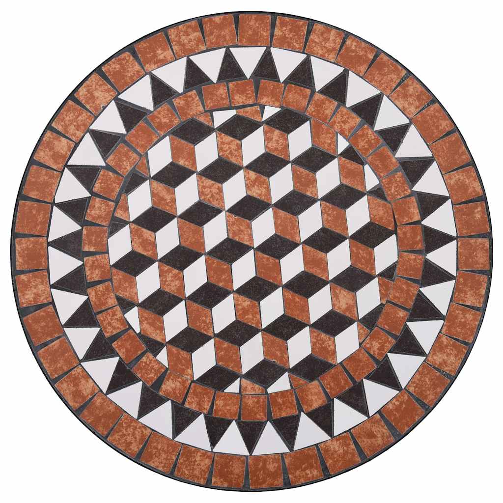vidaXL 3 Piece Mosaic Bistro Set Ceramic Tile Terracotta