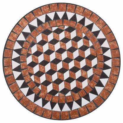 vidaXL 3 Piece Mosaic Bistro Set Ceramic Tile Terracotta