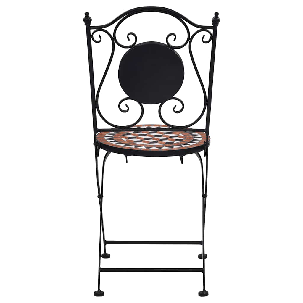 vidaXL 3 Piece Mosaic Bistro Set Ceramic Tile Terracotta