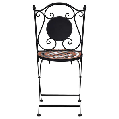vidaXL 3 Piece Mosaic Bistro Set Ceramic Tile Terracotta