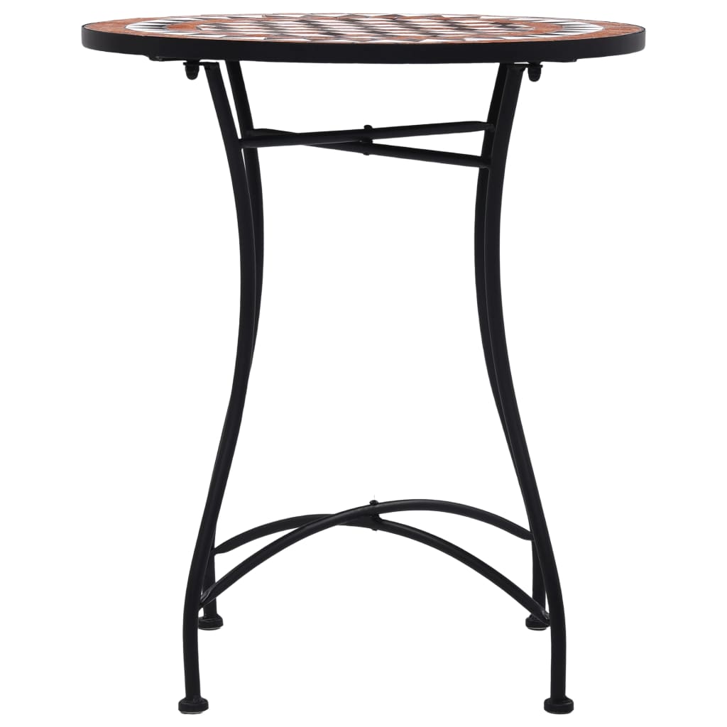 vidaXL Mosaic Bistro Set | Terracotta | Powder-coated iron, ceramic tile