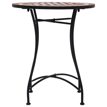 vidaXL Mosaic Bistro Set | Terracotta | Powder-coated iron, ceramic tile