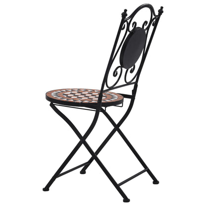 vidaXL Mosaic Bistro Set | Terracotta | Powder-coated iron, ceramic tile