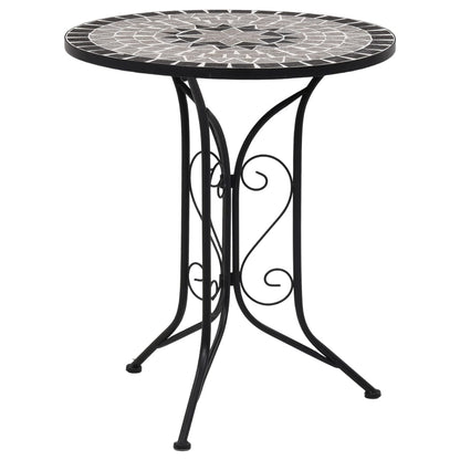 vidaXL Mosaic Bistro Set | Grey and Black | Powder-coated iron and ceramic