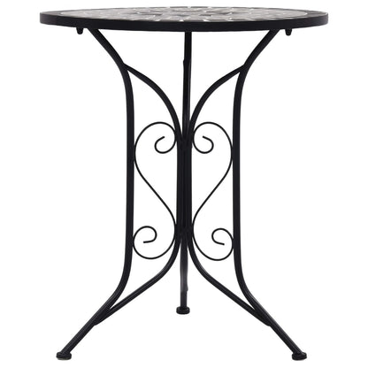 vidaXL Mosaic Bistro Set | Grey and Black | Powder-coated iron and ceramic