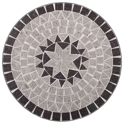 vidaXL 3 Piece Mosaic Bistro Set Ceramic Tile Grey